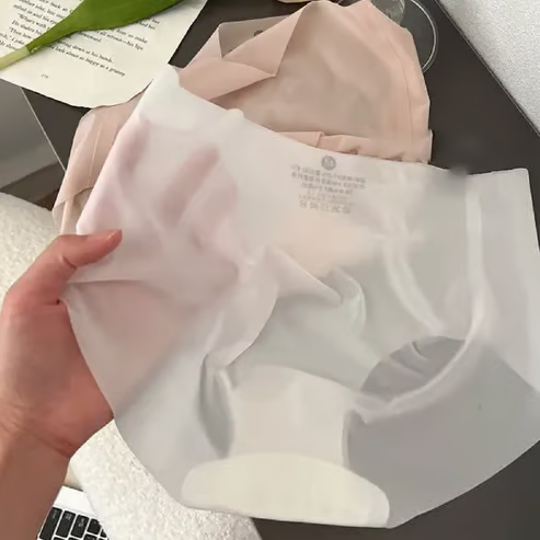 Ultra Thin Ice Silk Panties for Women - Leak Proof Non-Marking Invisible Breathable Sexy Briefs