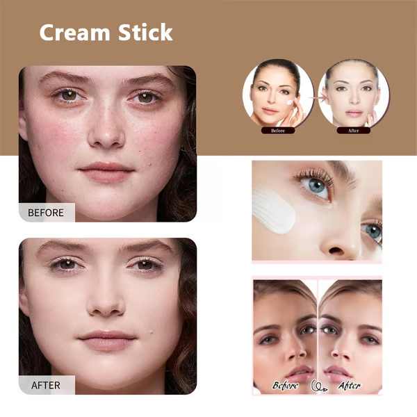 🔥NEW & Upgraded!💥BUY 1 GET 1 FREE💥⏰💕🌟Cream Stick V White Korean Color-Changing Foundation Stick with Volufiline