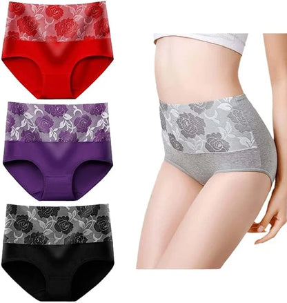 Cotton High Waist Abdominal Slimming Hygroscopic Antibacterial Panties