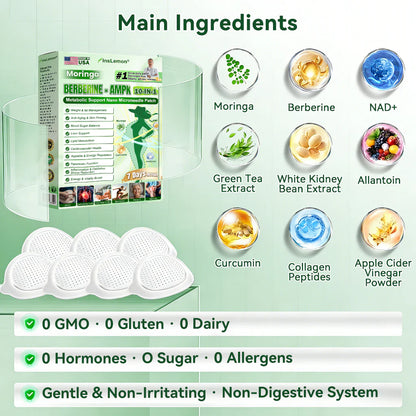 🧑‍⚕️🩺 Moringa · Berberine × NAD+ 10-in-1 Advanced Nano-Microneedle Patch — Once Daily, Visible Results in 7 Days