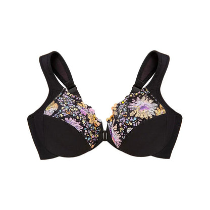 FRONT CLOSURE PLUS SIZE FULL COVERAGE LACE BRA-Flower