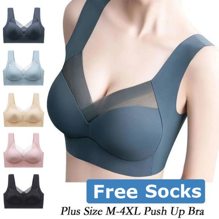 Plus Size Seamless Push Up Wireless Bras