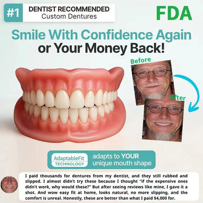 🌎Ends Today: 70% OFF! ⏰Medical Full Denture with Strong Suctiond🦷Obtain American Dental Association (ADA) Certification