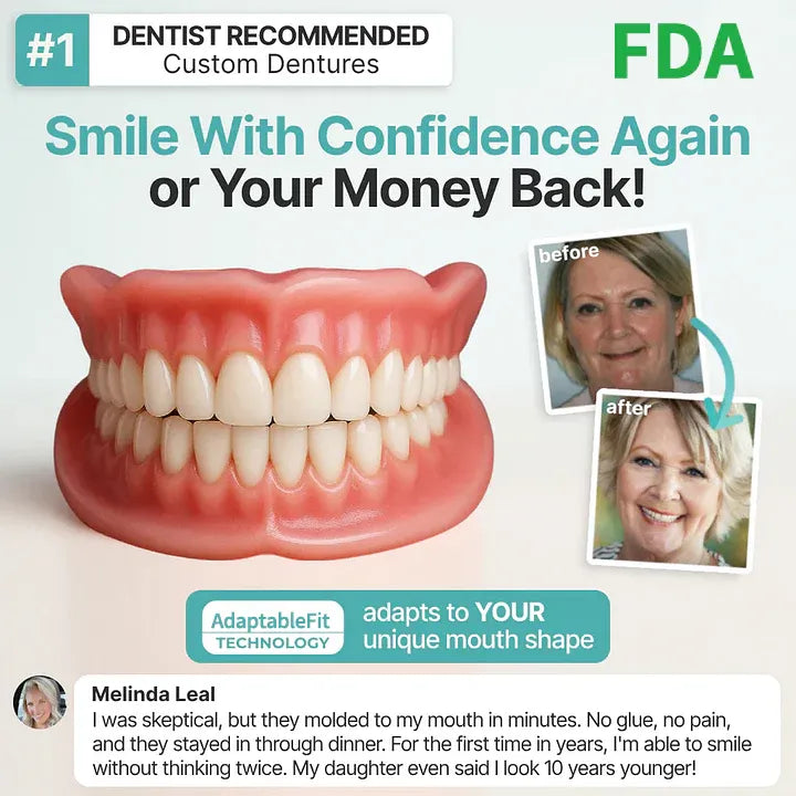 🌎Ends Today: 70% OFF! ⏰Medical Full Denture with Strong Suctiond🦷Obtain American Dental Association (ADA) Certification